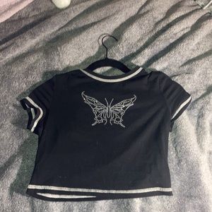 black jeweled crop top